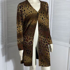 Vintage animal print Laura Ashley long cardigan Médium
